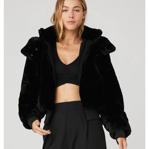 Alo Yoga Black Faux Fur Foxy Jacket